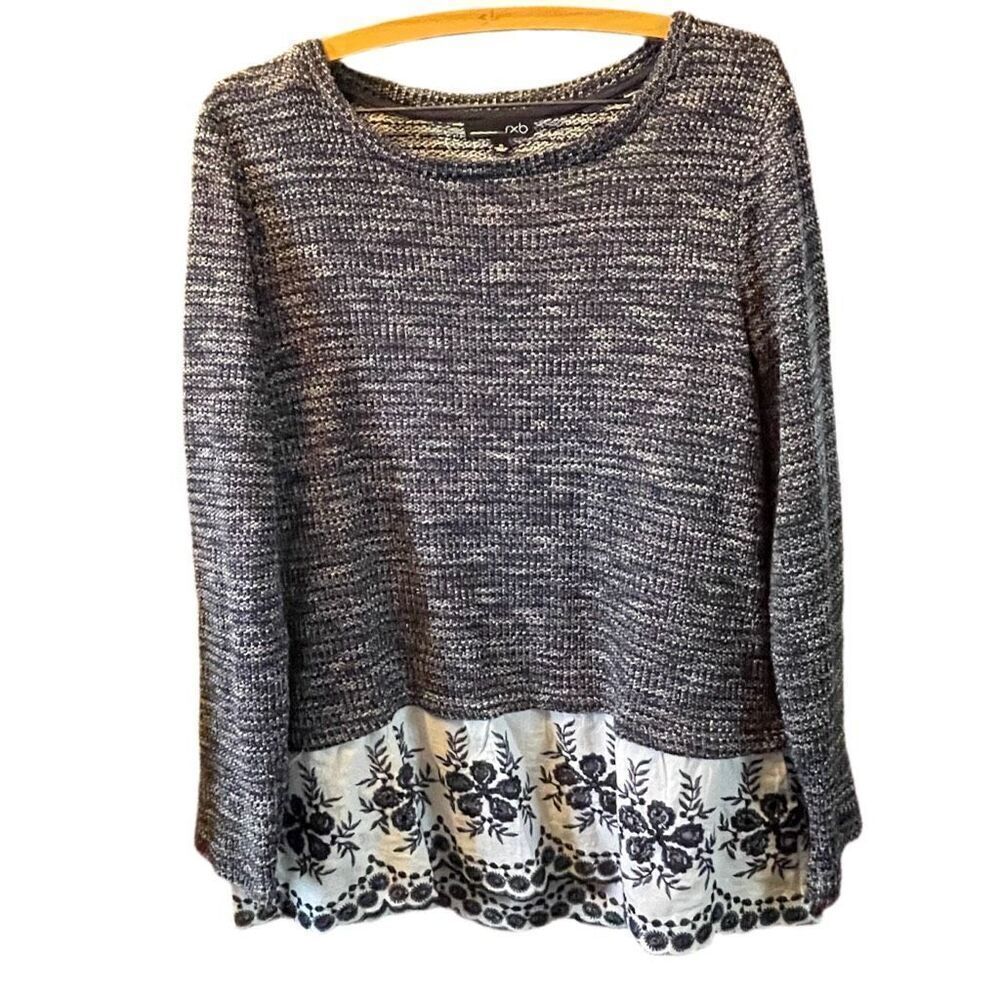 RXB size M knit Tunis wide cotton embroidered eyelet hem